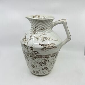 Antique FJ EMERY BURMESE BURSLEM Transferware Large Pitcher